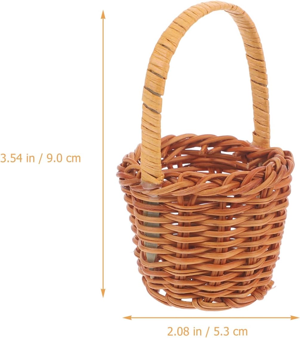 Mini Handwoven Basket with Handle β Set of 4 Small Faux Wicker Baskets for Wedding Candy, Table Decoration, Party Favors