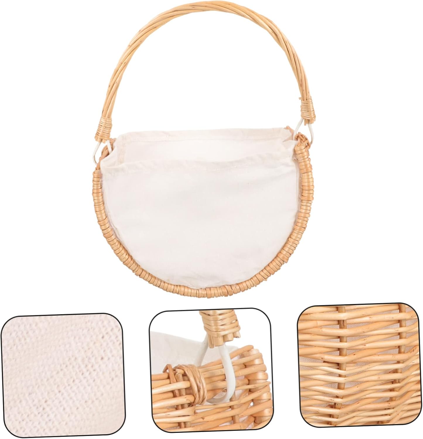 Elegant woven flower basket handheld decorative basket suitable for wedding party home decoration floral centerpiece multifunctional storage