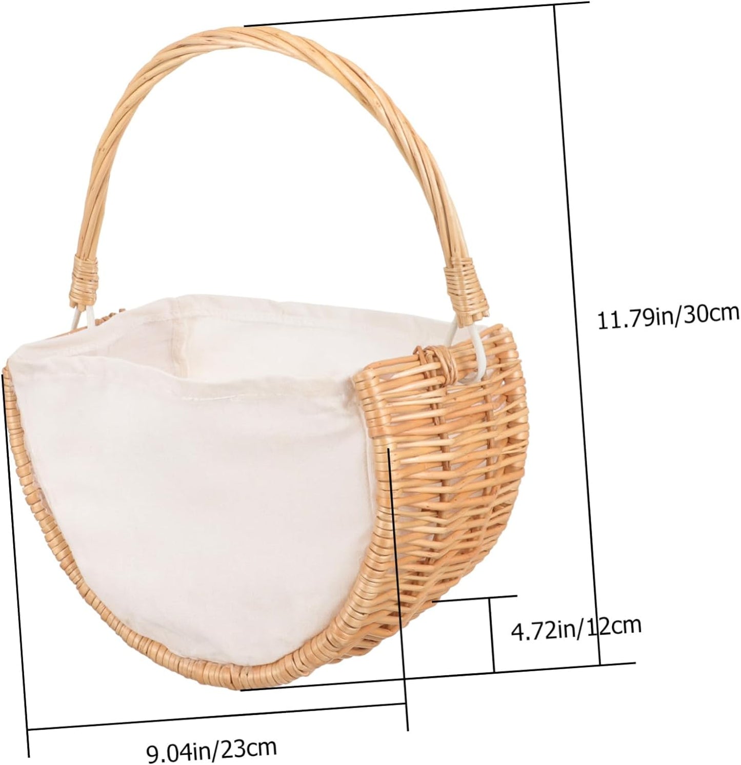 Elegant woven flower basket handheld decorative basket suitable for wedding party home decoration floral centerpiece multifunctional storage