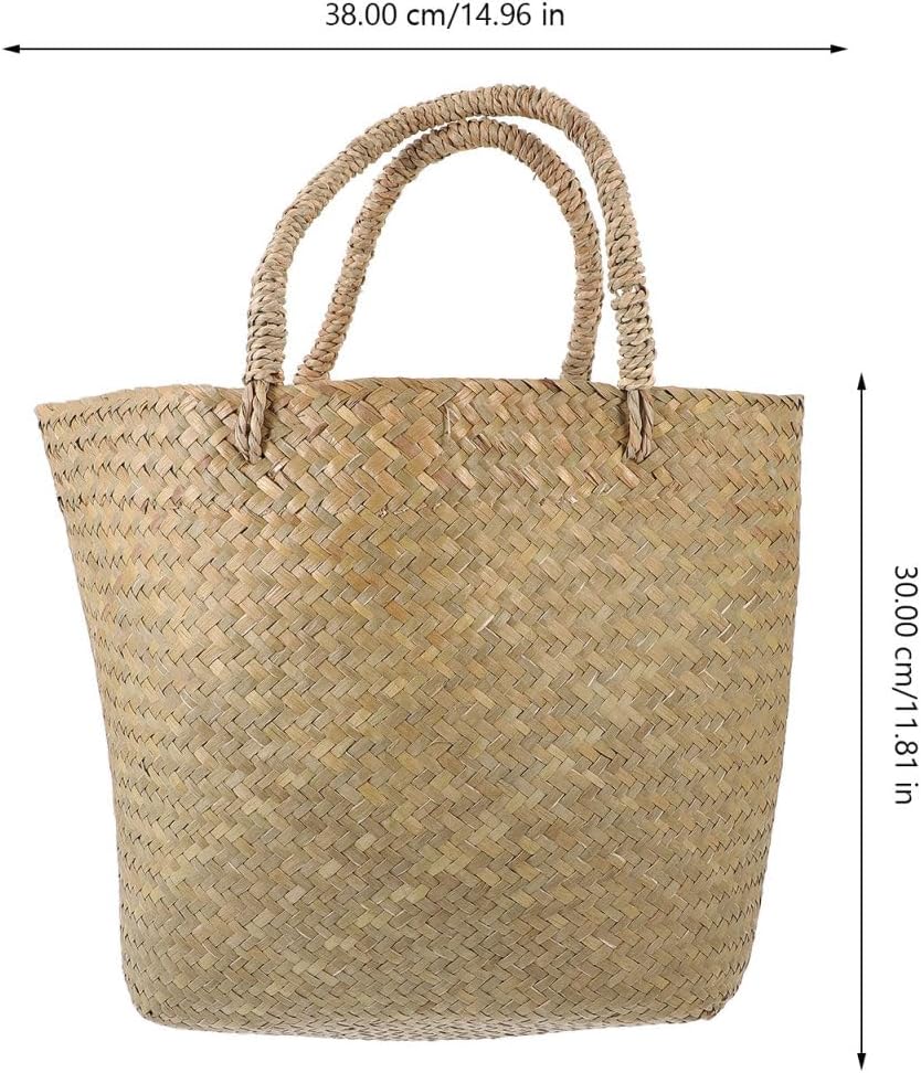 Large Handwoven Natural Straw Tote Bag β Eco-Friendly Wicker Basket Bag for Shopping, Beach, Picnic & Daily Use