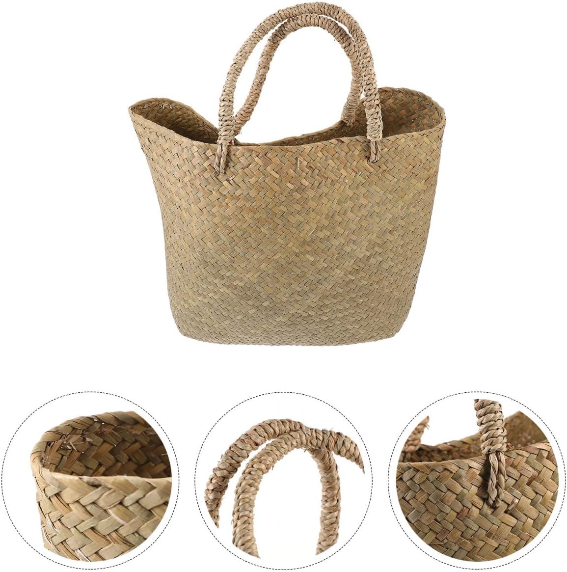 Large Handwoven Natural Straw Tote Bag β Eco-Friendly Wicker Basket Bag for Shopping, Beach, Picnic & Daily Use