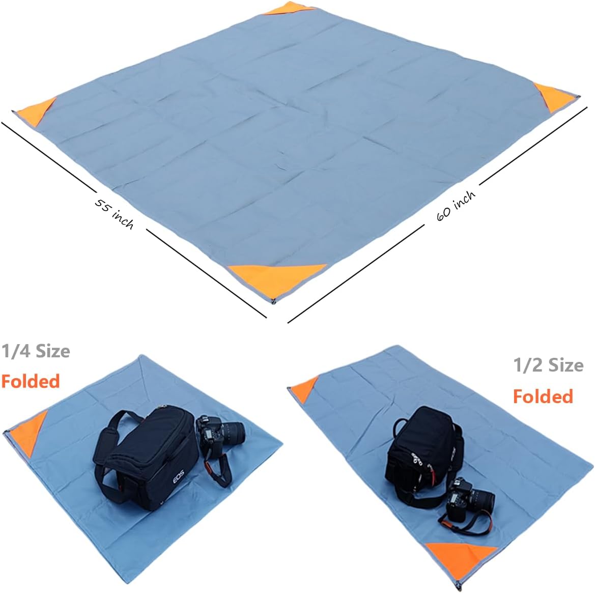 Portable Waterproof Picnic Blanket – 60"x55" Outdoor Foldable Mat – Lightweight Travel Beach Ground Cover for 2–4 People