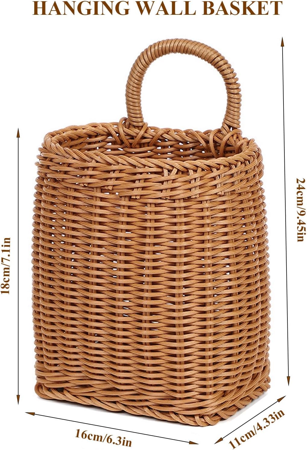 Wall Hanging Rattan-Style Storage Basket – Handwoven Decorative Wicker Wall Organizer for Home, Kitchen, Bathroom & Entryway