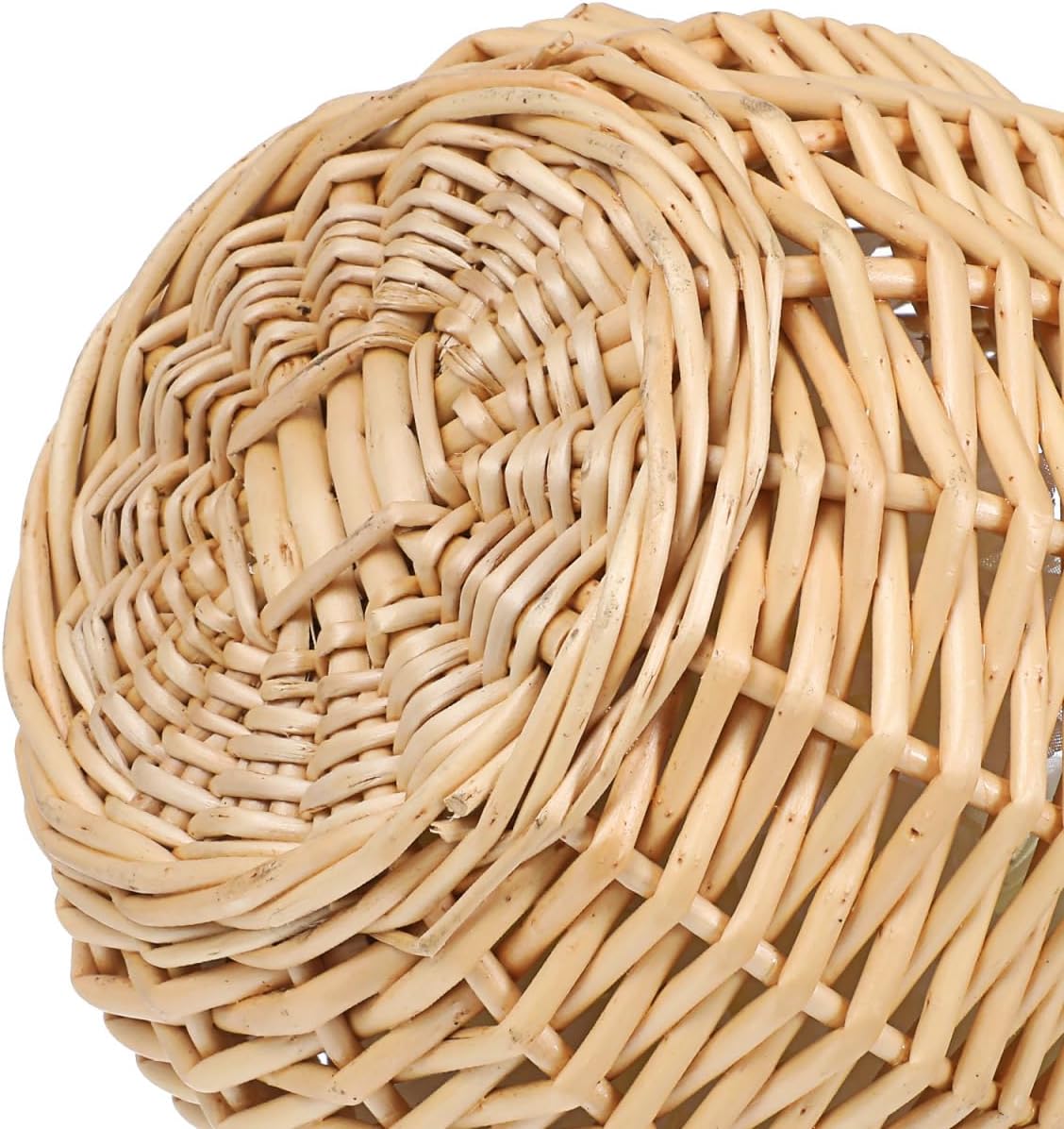 Round Hanging Woven Basket with Faux Leather Strap – Wall Mounted Rattan-Style Ball Storage Basket for Home Decor, Weddings, and Holidays