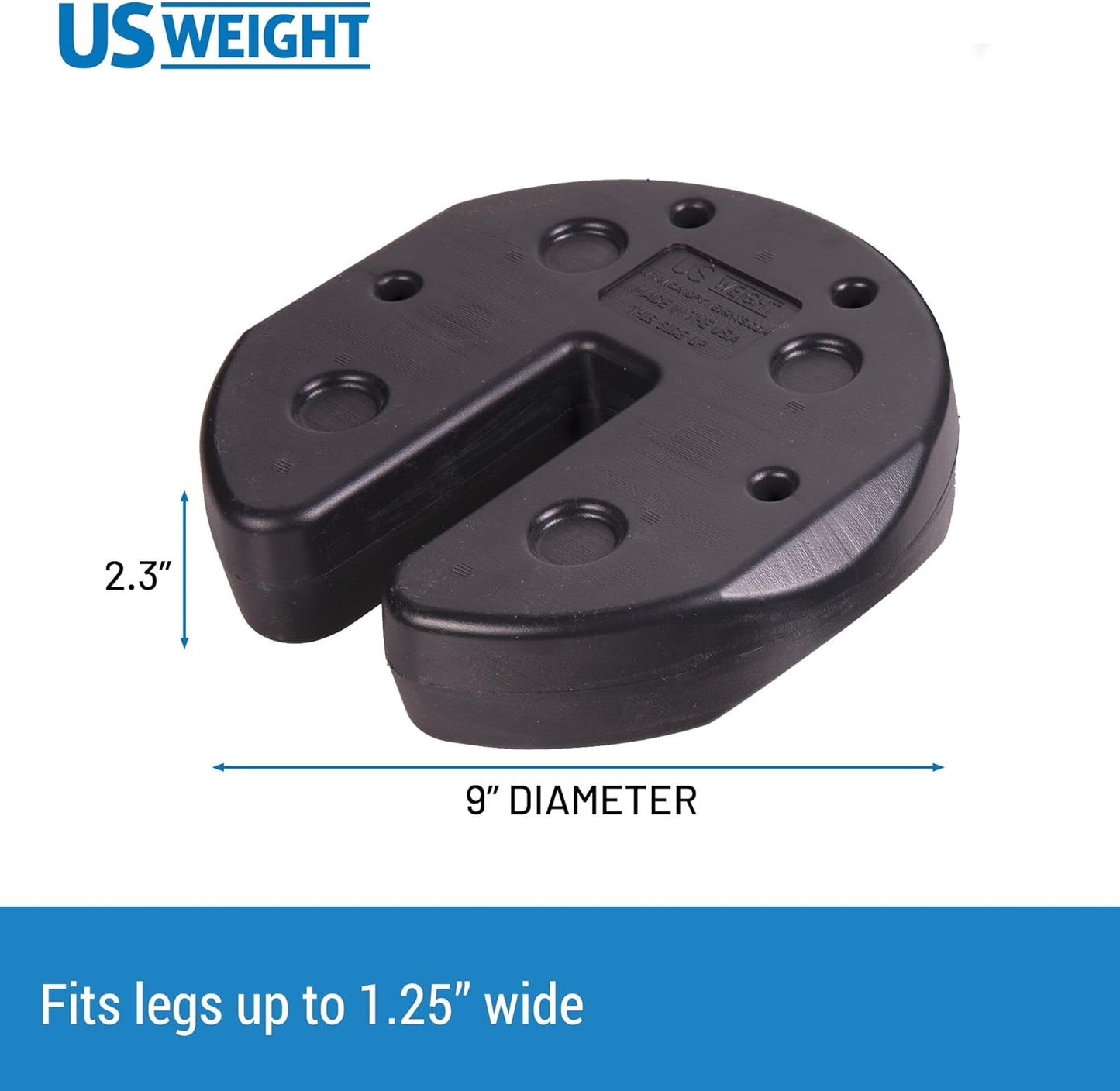 US Weight 40 Pound Canopy Weight Set of 4 and Carry Strap with No-Pinch Design - Easy Installation and Removal to Secure Tents, Canopies, and Umbrellas at Outdoor Events