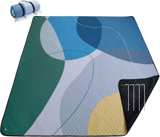 Extra Large Waterproof Picnic Blanket 83"x79" | Foldable Outdoor Mat for 6–8 People | Portable Camping Beach Mat with Storage Bag | Ideal for Park, Picnic, Family Outings